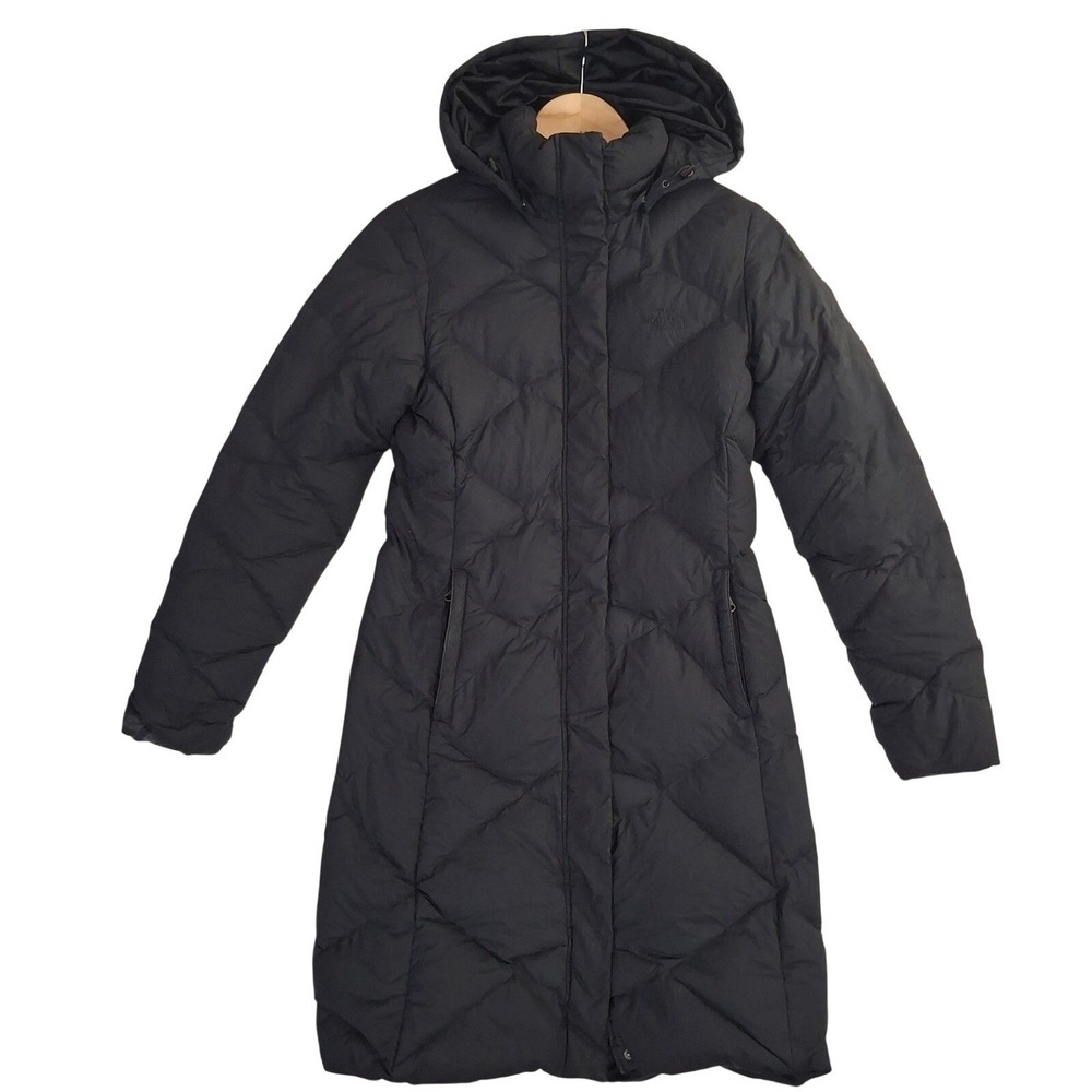 The North Face Miss Metro Down Parka Womens Small Black Hooded Puffer Jacket